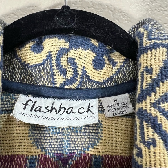 Vintage Oakridge Sz M Tapestry Coat Jacket Boho Festival Wood Button Pockets EUC - Picture 5 of 10